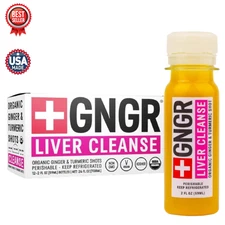 +GNGR Liver Cleanse Shot, Cold-Pressed Ginger Shot with Milk Thistle –Pack of 12