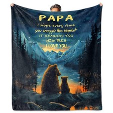 Papa Gifts from Grandkids Birthday Christmas Blanket 60x50 Inch Big Papa