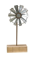 CWI Gifts Simple Windmill Table Sitter - 9 inch Galvanized Metal Windmill - F...