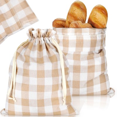 2 Pcs Lined Bread Bags for Homemade Sourdough Bread Reusable Storage Bag with...