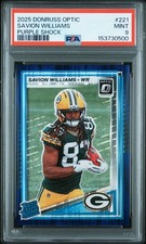 2025 PANINI DONRUSS OPTIC PURPLE SHOCK #221 SAVION WILLIAMS ROOKIE RC PSA 9