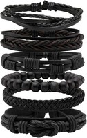 Lederarmband Geflochten Verstellbar Punk Manschette FüR MäNner Frauen Armreif