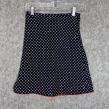 Tommy Hilfiger Skirt Girls 10 Navy Polka Dot A-Line Rah-Rah Side Zip Y2K 90s