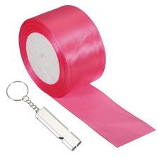 Finish Line Satin Ribbon with Whistle, 2"x24Yd  Rose Red