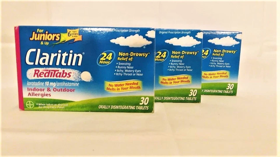 DOS Cajas NUEVAS Claritin 10mg 12 Horas Junior Reditabs 30 x3 = 90 Comprimidos Exp 06/26 Foto 2 de 2