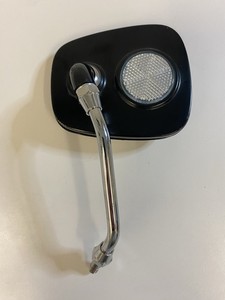 Bicycle Handlebar Mirror w/ Reflector Vintage Style Replacement Part (No Clamp)