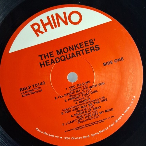 The Monkees–Headquarters–1967 Colgems–COM-103 Mono Vinyl Record LP - Photo 3/4
