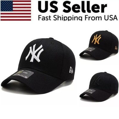 Snapback Cap Cotton Unisex NY Yankeer Baseball Hat Adjustable Casual Hat Black