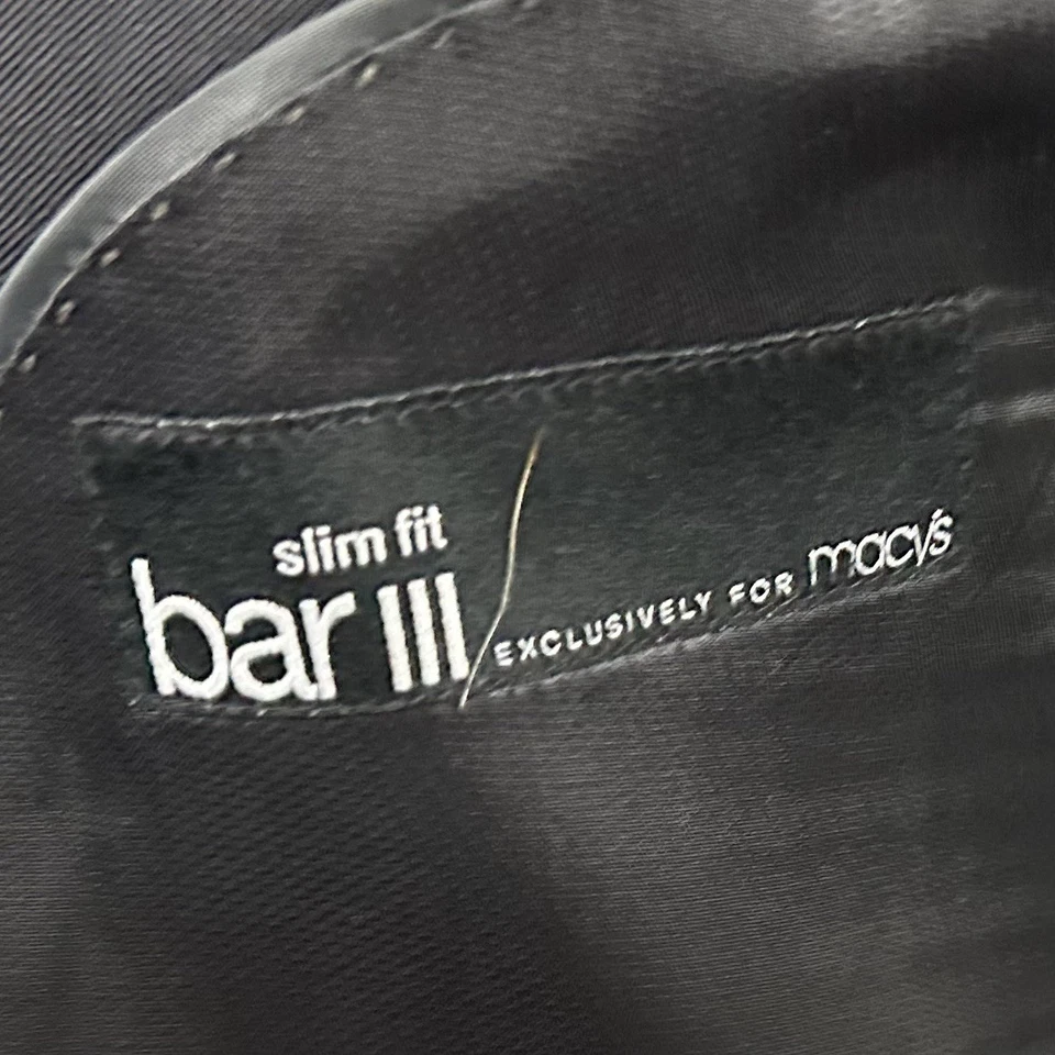 Casaco esportivo Bar III 40R slim fit 100% lã todo preto dois botões ventilação dupla - Imagem 3 de 4