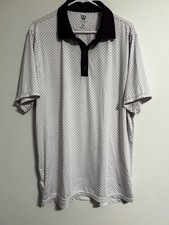 Graham Luxe Polo Shirt Mens XL Short Sleeve Performance Dot Pattern Golf