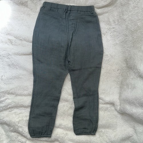 Gauzy Cotton Jogger Pant Beachy Coastal Unisex Kids 6 Teal Blue USA Made Crunchy - Picture 3 of 7