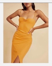 Reformation Formosa Knit Dress in Ochre size S
