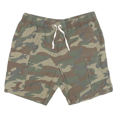 FSBN Herren Cargo Shorts Grün & Brown Tarnfarbe 2XL W38 Kordelzug Freizeit