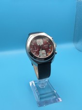 Rare Seiko Pulsar Spoon V657-6100 Quartz Chronograph Mens Watch Red
