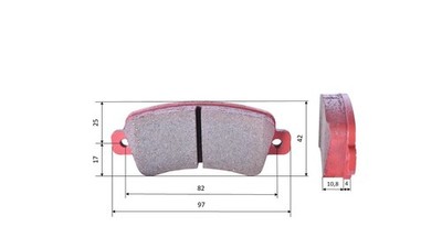 Set of brake pads (2 units), for KART COMPONENTS, rear (496)
