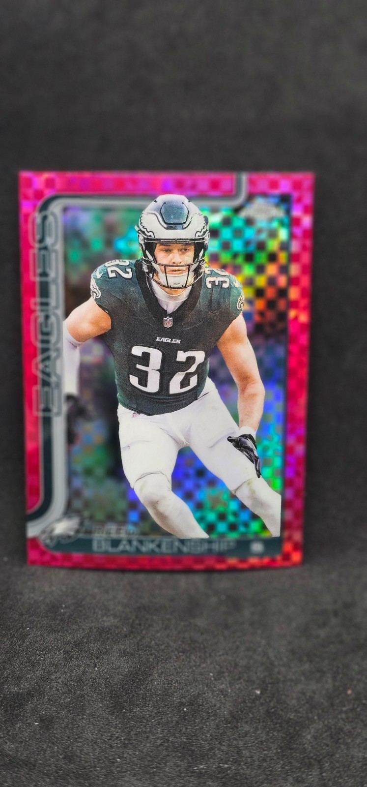 2025 Topps Chrome #151 Harrison Butker Hot Pink X-Fractor