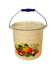 Emaille Milch-Eimer Wassereimer 12 L Liter mit Motiv Kürbis emailliert Ведро