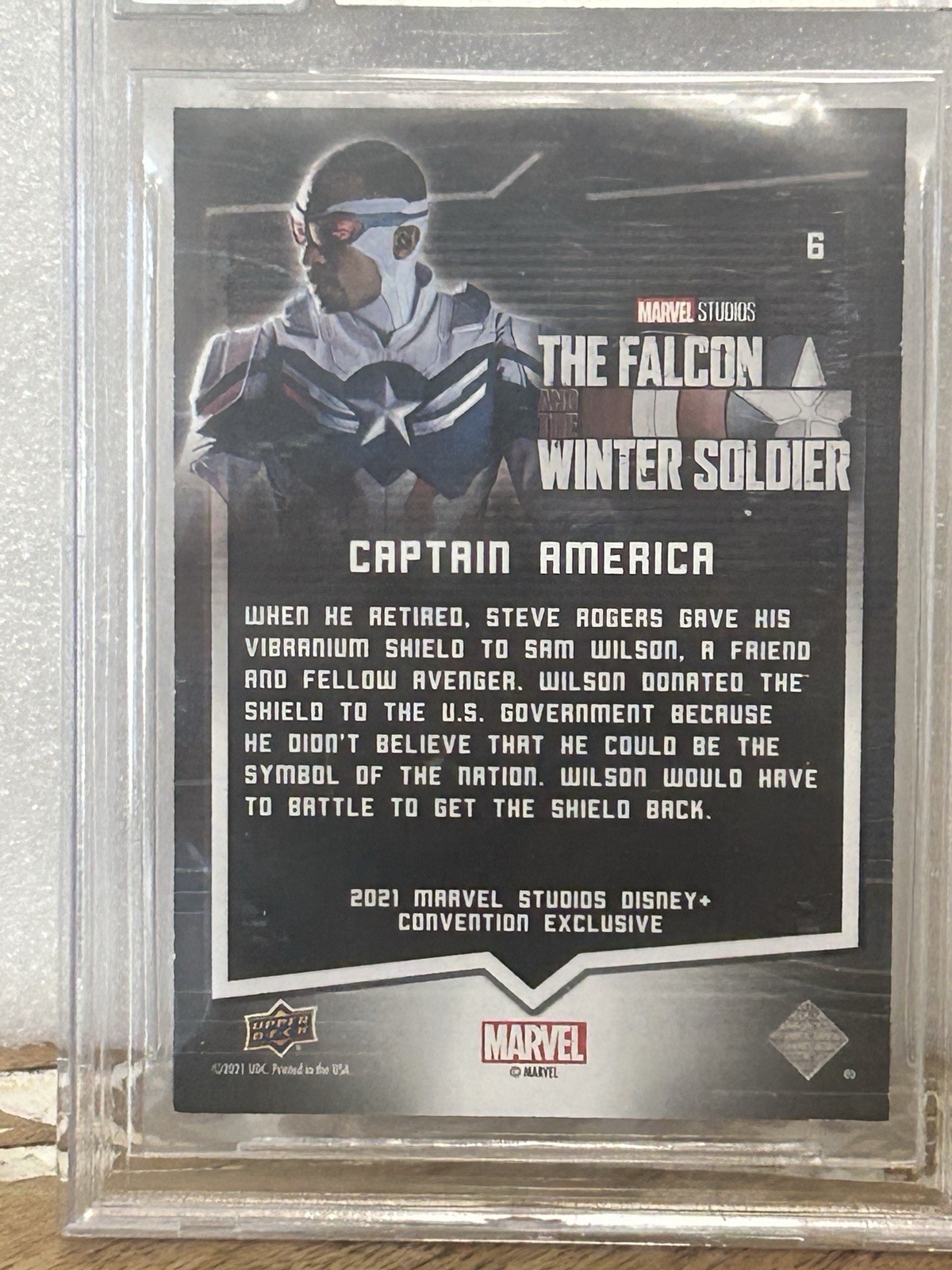 Anthony Mackie SIGNED 2021 Marvel Upper Deck SDCC Captain America #6 BAS AUTO 10 view 6