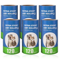 Extra Sticky Lint Roller Refills 6 Pack 720 Sheets fit 3.8"-4" St... Fast Ship