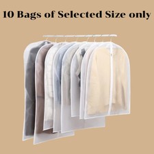 10x Clear Garment Bag Hanging Zip-up Dress Coat Travel Cover Dust Water Proof UK