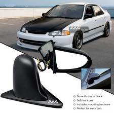 For 92-95 Honda Civic Eg 4dr Sedan Spoon Style Matte Black Power Side Mirrors