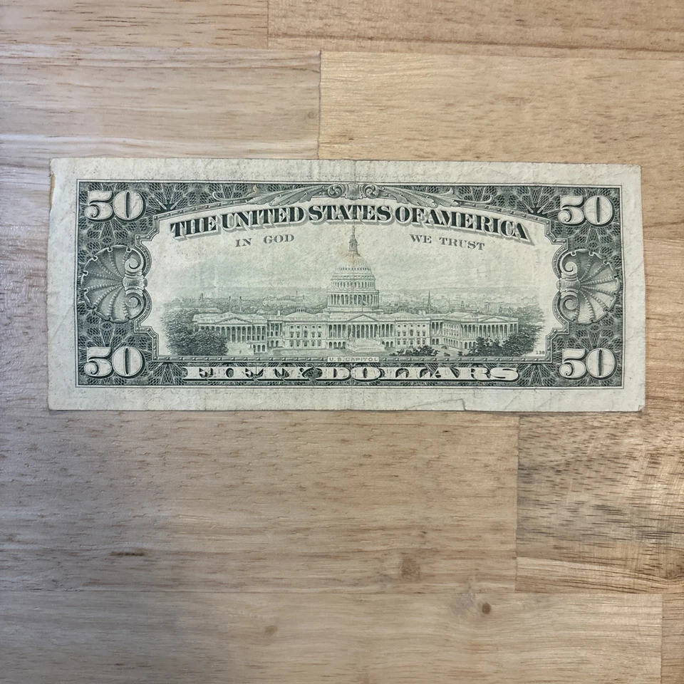 Old 50 Dollar Bill (1990) - Image 2 of 2