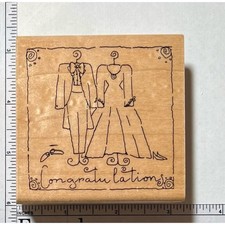 Congratulations Wedding Couple Rubber Stamp Bride Groom Design