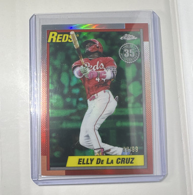 Topps 2025 Chrome Update Elly De La Cruz 1990 Insert Green /99 #90CU-3