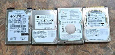 Lot Of 4 2.5'' IDE Hard Drives (1) 20Gb, (2) 40Gb, (1) 80Gb - UNTESTED