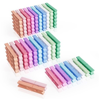 100Pcs Colored Clothespins Bulk, 2.9 Inch Clothes Pins Wooden for Crafts, Pas...