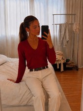 Tommy Hilfiger Damen Pullover Gr. M Rot / V-A...