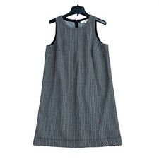 Ann Taylor Loft Women's LP Tweed Shift Dress Black Sleeveless B1206