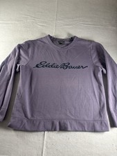 Eddie Bauer Women  s Medium Crewneck Fleece Long Sleeve Sweatshirt Purple