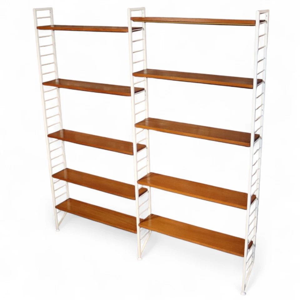 Mid Century Ladderax Teak Modular Shelving System - 2 bays - Image 2 of 4