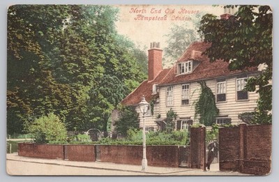 North End Old Houses Hampstead London Postkarte 1905