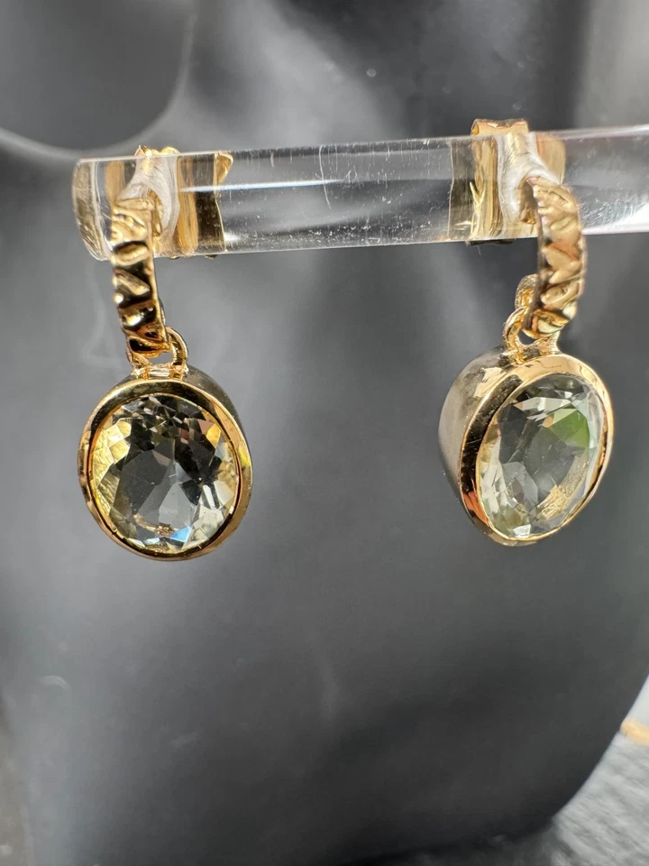 Prasiolith grüner Amethyst Bewegliche Ohrringe Ohrstecker 925 Silber  ArtNr F7 - Bild 2 von 4