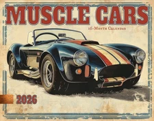 2026 Muscle Cars Wall Calendar 16-Month X-Large Size 14x22 | FREE SHIPPING