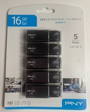 PNY - 16GB Attach 4 Type A USB 2.0 Flash Drive 5-Pack - Black