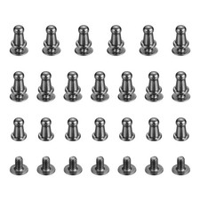 20 PCS 4mm Ball Head Stud Rivets Screw Back Gun Black Button Nipple DIY