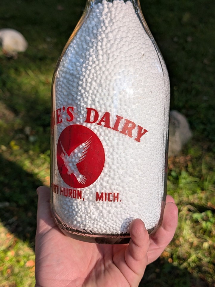 Doves Dairy Port Huron Michigan MI Pyro Acl Half Gallon Milk Bottle ...