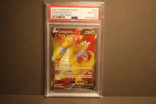 PSA 10 Gem Mint Dragonite V #191/203 Evolving Skies 2021