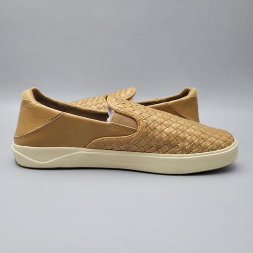 Zapatos Mocasines OluKai Lae'Ahi Lauhala Cuero Tejido Sin Cordones Para Hombres Talla 8 Marrón Zorro - Imagen 5 de 12