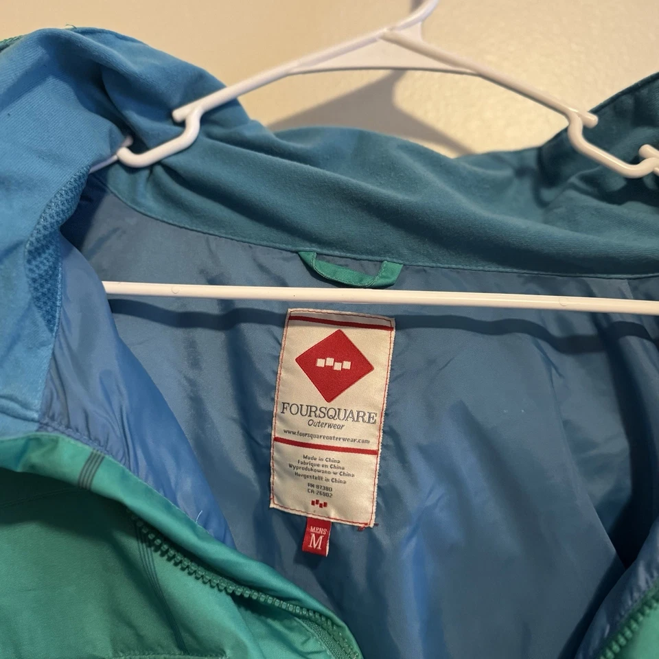 Foursquare Outerwear Men’s Snowboard Ski Jacket Teal Green Size M Hooded Pockets - Image 4 of 4