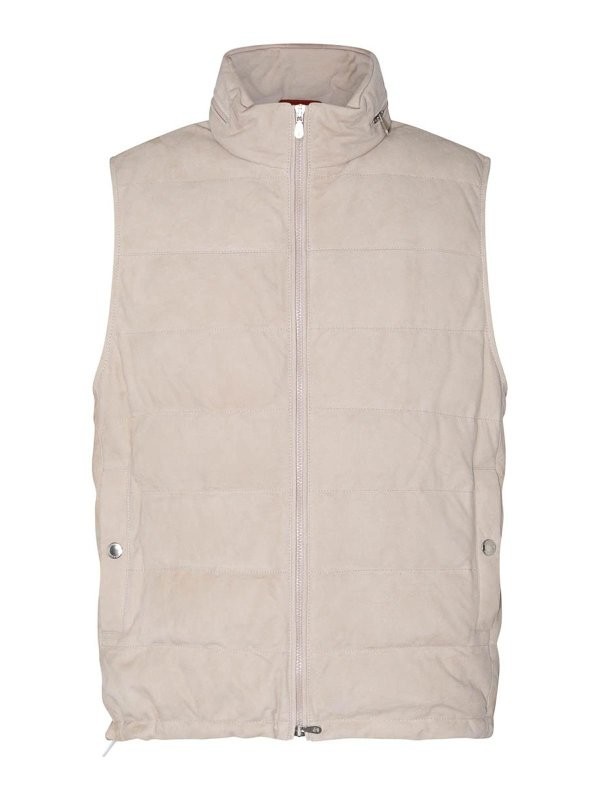 $5,935 NWT Brunello Cucinelli Men s Leather Puffer Vest Multiple Sizes Available