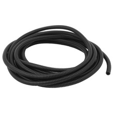 5.4 M 7 x 10 mm Plastic Flexible Corrugated Conduit Tube for Garden,Office Black