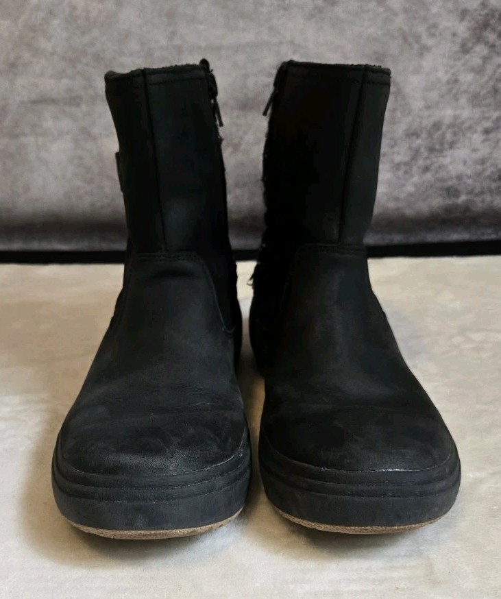 Stivaletti Merrell donna taglia 7 5 Holly 2 fibbie impermeabili lana nero eleganti