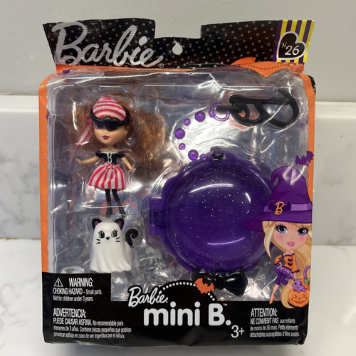 NEW ~ Barbie mini B. T3349 N26 Doll ~ Halloween Ghost Cat ~ Locket ~ Mattel