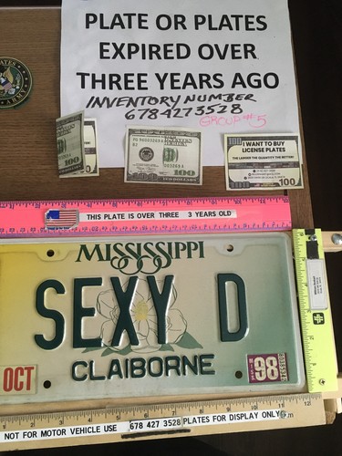MISSISSIPPI VANITY LICENSE PLATE”SEXY D” Sale Helps Operation Smile,HELP A CHILD