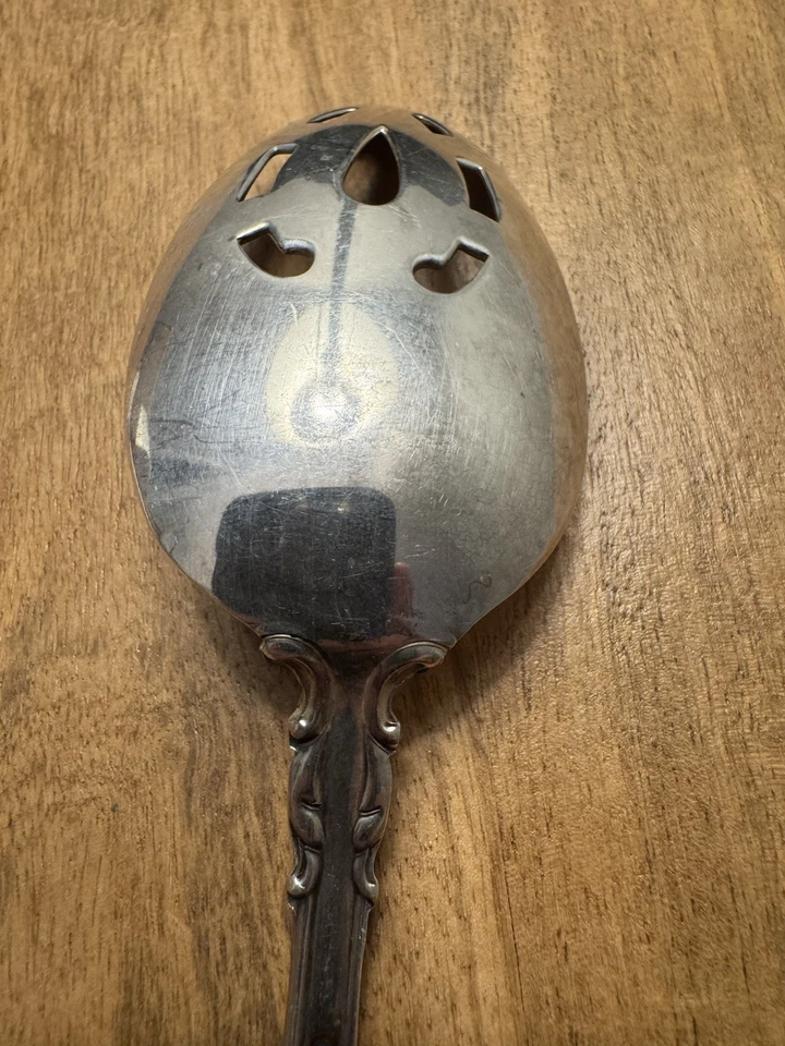 Reed & Barton Eighteenth Century Sterling Slotted Serving Spoon No Mono 8 3/8” - Image 4 of 4