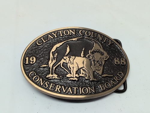Belt Buckle Clayton County Conservation Board Advanced Casting Bronze LE 202 VTG